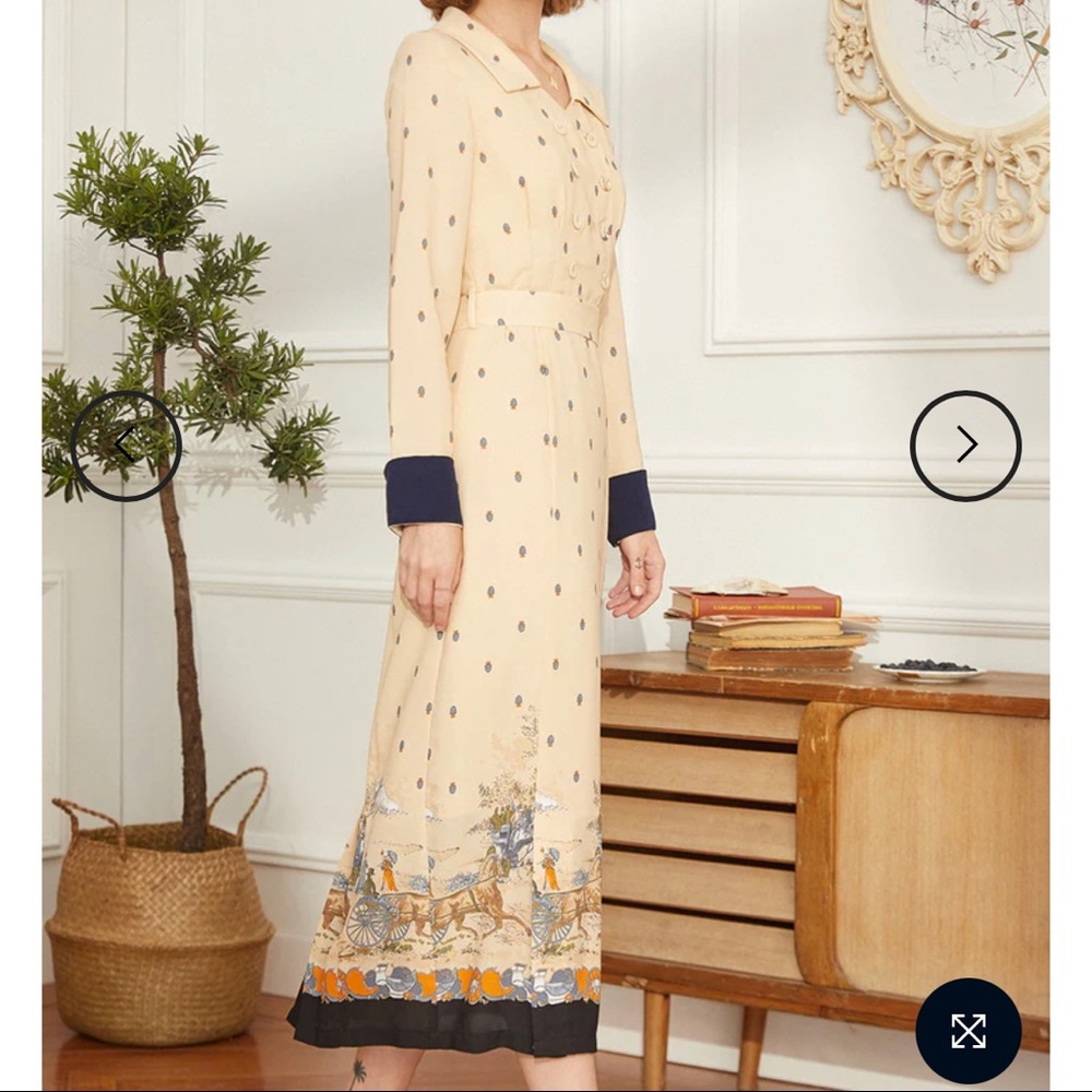 Elegant Long Sleeve Beige Dress